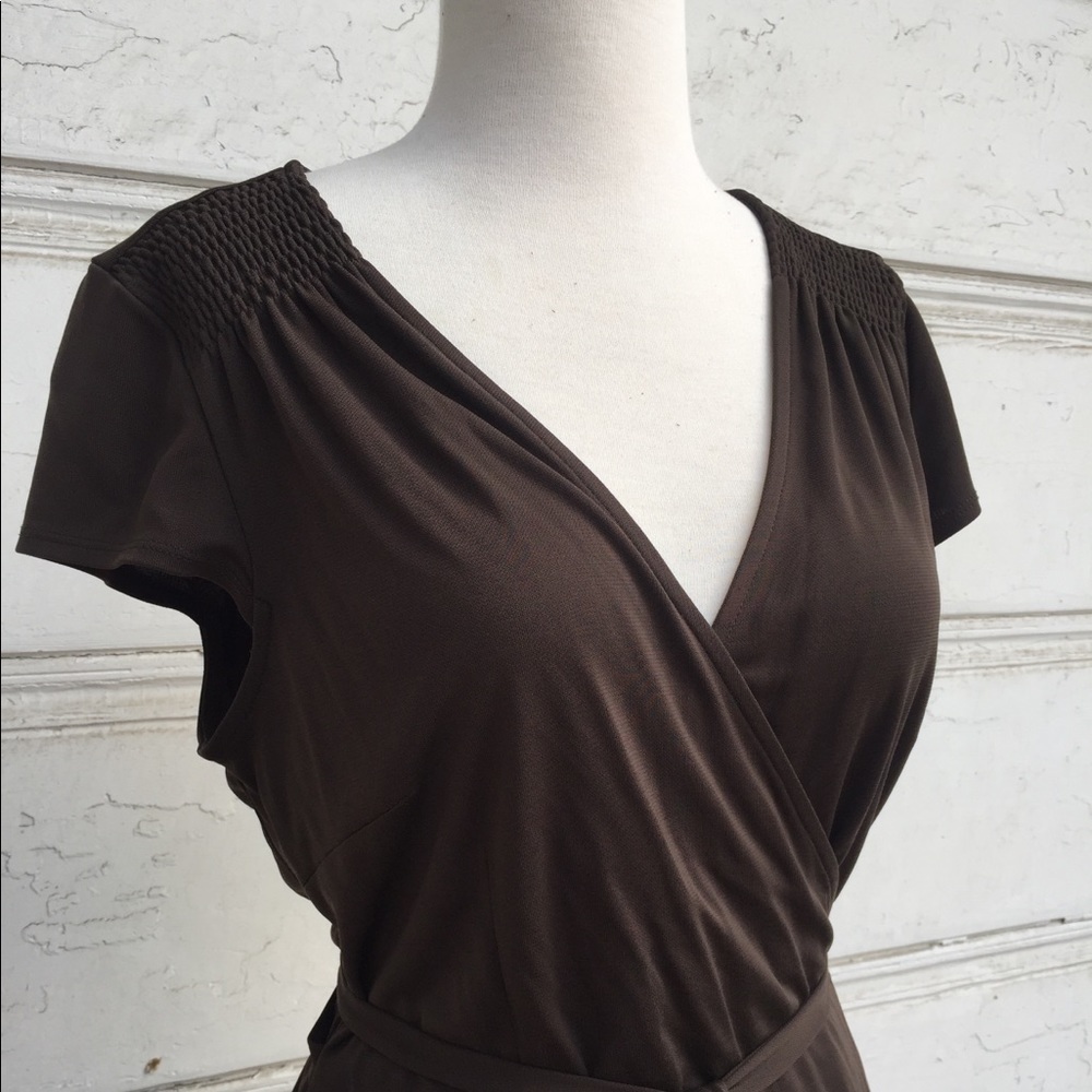 Dark Brown Loft Wrap Dress 10P